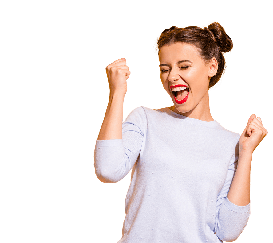 Happy woman celebrating